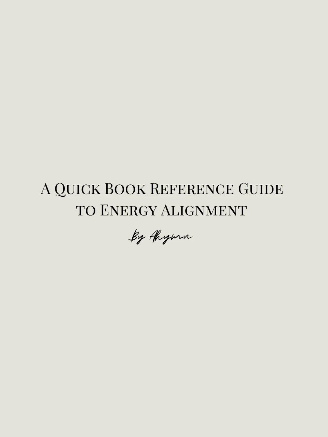 Guide To Energy Alignment - Digital Book